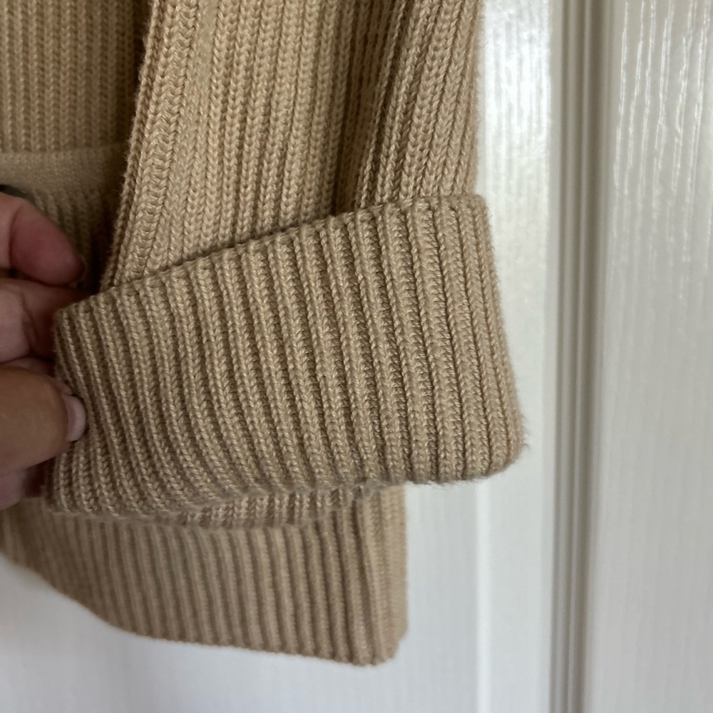 Ralph Lauren heavyweight knit classic tan Grandpa cardigan Large - Picture 7 of 8